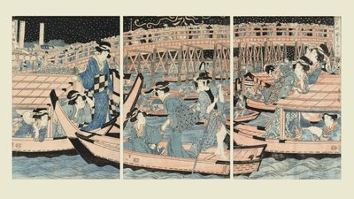 Arrefecimento junto à Ponte Ryogoku de Kikugawa Eizan