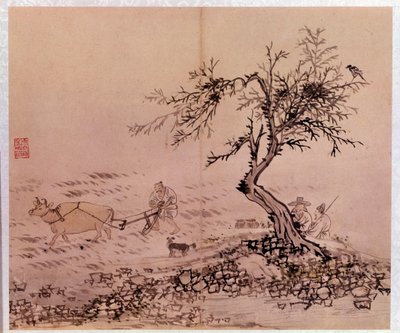 Art coreen: cena de lavoura. Gravuras de Kim Hong-do (Kim Hong Do) ou Danwon (1745-ca. 1806) de Kim Hong Do