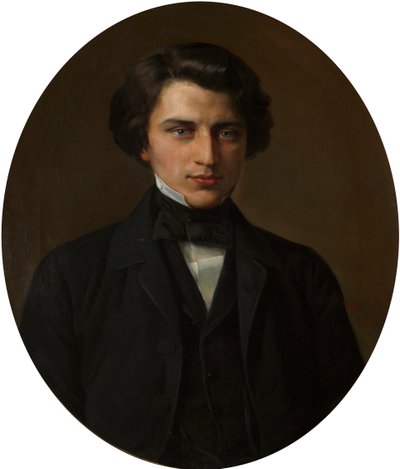 Retrato do poeta Vladimir Zhemchuzhnikov, 1830-1884, 1854. de Kirill Antonovich Gorbunov