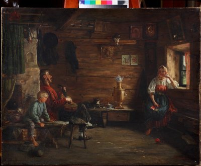 Família Idyll par Kirill Vikentievich Lemoch (Lemokh) (1841-1910), - Óleo sobre tela - Coleção Particular de Kirill Vikentievich Lemoch