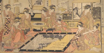 Um quadro votivo para ser doado ao Kannon de Asakusa..., ca. 1800. de Kitagawa Kikumaro