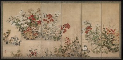Flores das Quatro Estações, meados de 1600. de Kitagawa Sosetsu