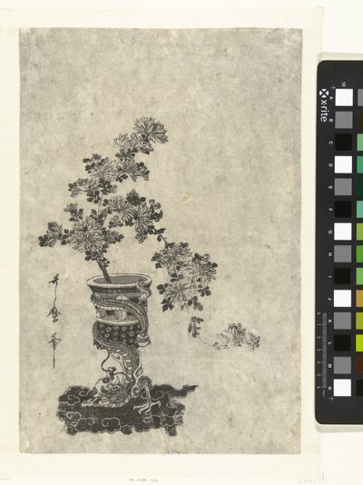 Crisântemos em vaso de Kitagawa Utamaro (attributed to)