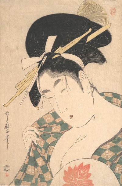Uma cortesã, do final do século XVIII e início do século XIX. de Kitagawa Utamaro