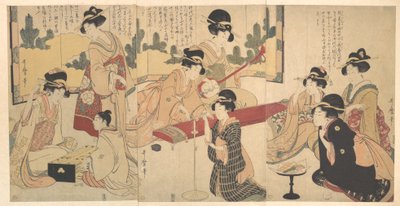 Uma alegre festa nocturna de Kitagawa Utamaro