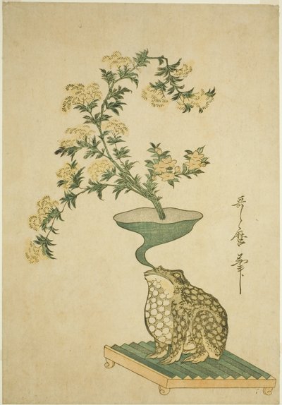 Um Arranjo de Valeriana (Ominaeshi) e Flores de Sino Chinesas (Kikyo) de Kitagawa Utamaro