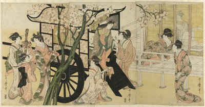 Uma carruagem imperial de Kitagawa Utamaro