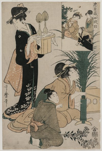 Chushingura: Ato IV do Armazém da Lealdade, final da década de 1790. de Kitagawa Utamaro