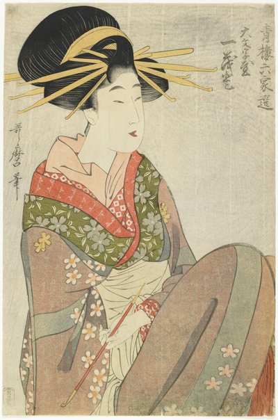 Cortesia Hitomoto da Casa Daimonjiya, 1801-1802 de Kitagawa Utamaro
