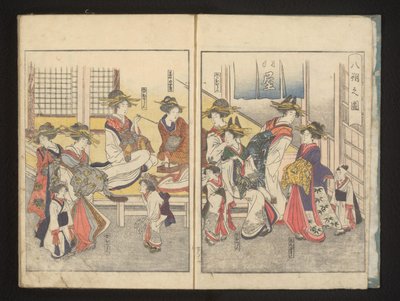 Cortesãs numa sala de Kitagawa Utamaro
