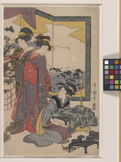 Festival Ebisu (impressão em bloco de madeira a cores) de Kitagawa Utamaro