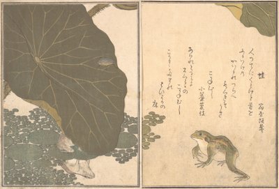 Frog Kaeru, Gold Beetle Kogane mushi..., 1788. de Kitagawa Utamaro