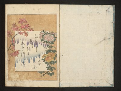 Poema com flores de outono de Kitagawa Utamaro