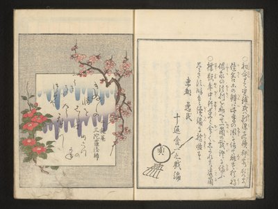 Poema com flores da primavera de Kitagawa Utamaro