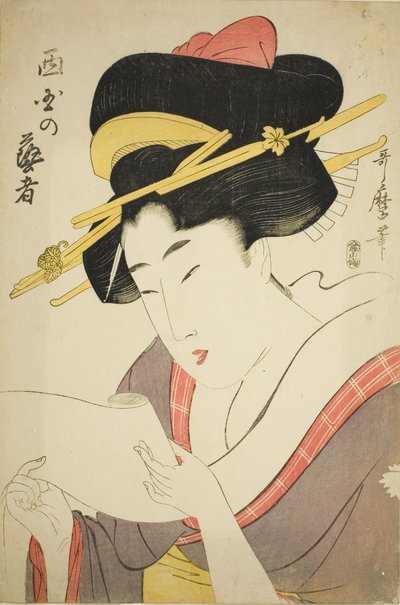 Gueixa do Distrito Oeste de Kitagawa Utamaro