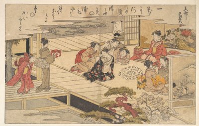 Raparigas a jogar com conchas de Kitagawa Utamaro