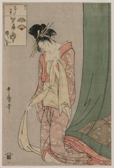 Hanaogi of Ogiya da série Picture Puzzles, c. 1797 de Kitagawa Utamaro