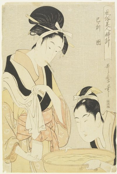 Hora da Cobra, Mantida, 1798-1799 de Kitagawa Utamaro