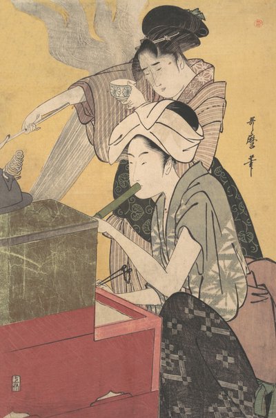 Na Cozinha, ca. 1794-95. de Kitagawa Utamaro