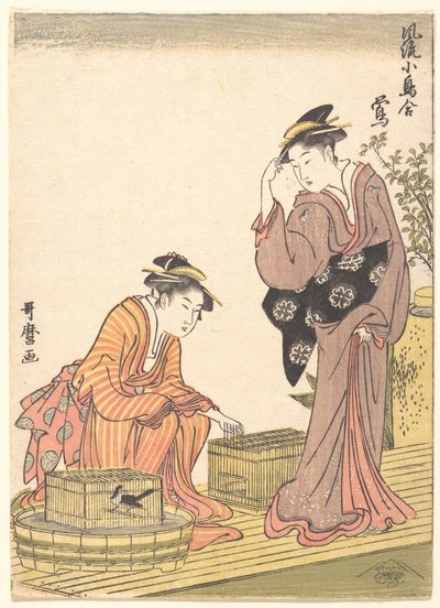 Rouxinol-do-mato-japonês de Kitagawa Utamaro