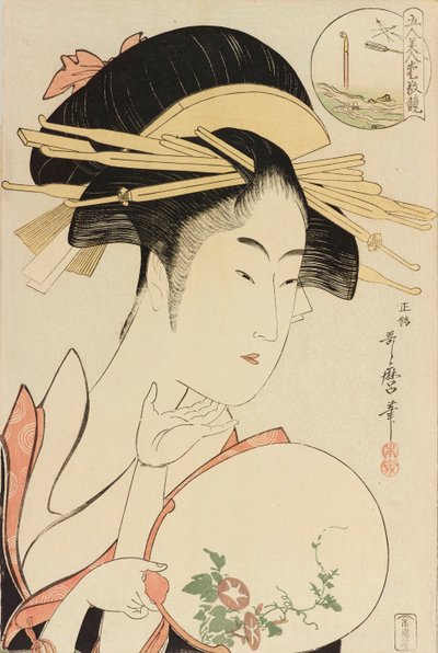 Kisegawa do Matsubaya, da série Comparing the Charms of Five Beauties, c. 1795. de Kitagawa Utamaro