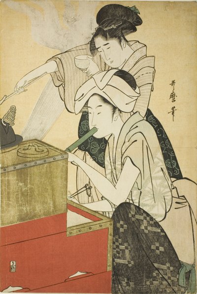 Cena da cozinha de Kitagawa Utamaro