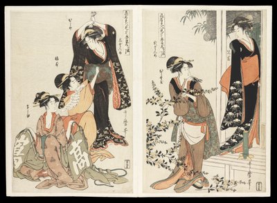 Kômei bijin mitate Chûshingura junimai tsuzuki (O drama de Chûshingura parodiado pelas beldades famosas): um conjunto de doze gravuras, c.1795 (impressão em xilogravura a cores) de Kitagawa Utamaro