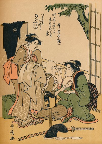 Compensando o palco, c1780 de Kitagawa Utamaro