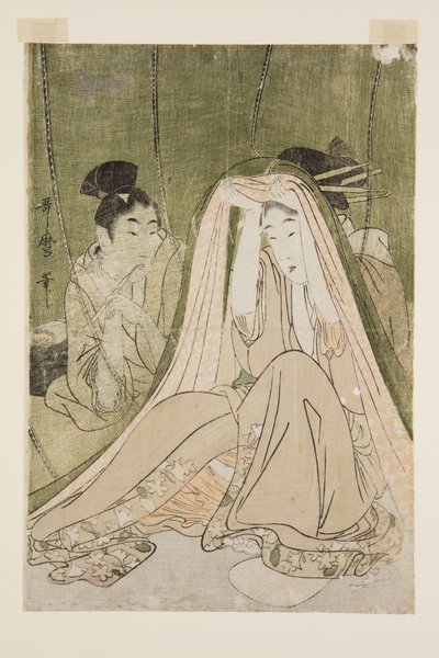 Mosquiteiro (impressão a cores em bloco de madeira) de Kitagawa Utamaro