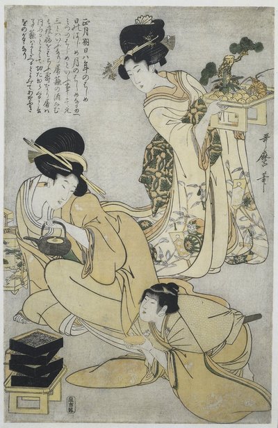 Ano Novo
Os Cinco Festivais do Ano (título da série) de Kitagawa Utamaro