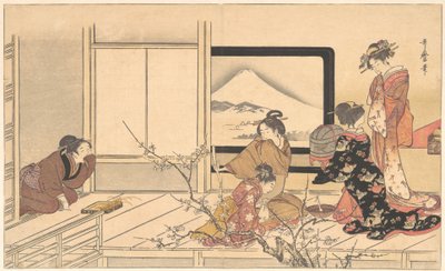 A preparar comida para o Warbler..., 1798. de Kitagawa Utamaro