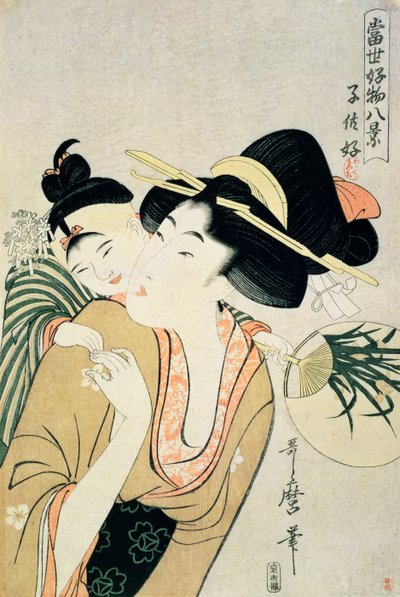Riches TH 1913. Um amante de crianças (impressão em xilogravura) de Kitagawa Utamaro