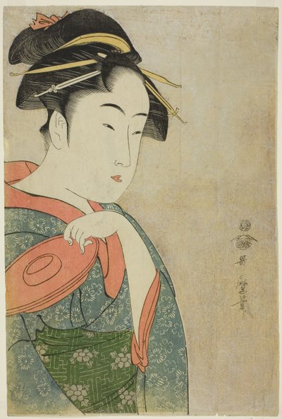 Takashima Ohisa (xilogravura a cores; oban) de Kitagawa Utamaro