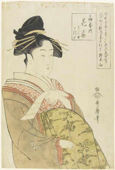 A cortesã Hanao_gi da Casa O_giya, c. 1793-1794 de Kitagawa Utamaro