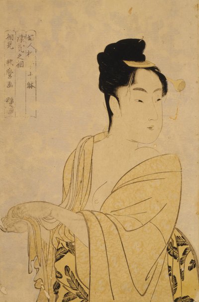 O tipo sem fantasia, da série Dez tipos no estudo fisionômico das mulheres, c. 1793 de Kitagawa Utamaro