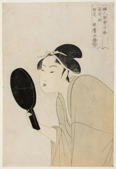 O Tipo Interessante (Omoshiroki so), da série “Ten Types in the Physiognomic Study of Women” (“Fujin sogaku juttai”) de Kitagawa Utamaro