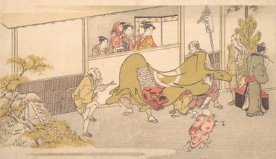 A Dança do Leão, 1789. de Kitagawa Utamaro