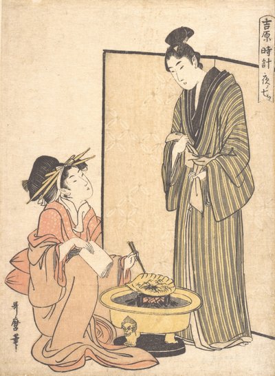 A Sétima Hora da Noite, ca. 1800. de Kitagawa Utamaro