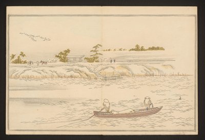 As margens do rio Sumida na neve de Kitagawa Utamaro