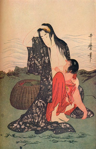 O painel central de The Pearl Divers, c1797-98, 1936. de Kitagawa Utamaro