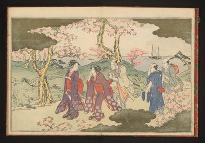 As colinas de Gotenyama, Edo, com vista para a baía de Edo de Kitagawa Utamaro