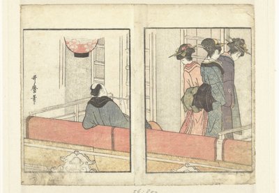 Loja do teatro
Um olhar dos bastidores sobre os actores (título da série)
Yakusha gakuya tsu (título da série) de Kitagawa Utamaro