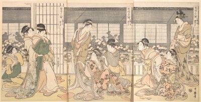 Três Courtesans Intoxicadas, 1790s. de Kitagawa Utamaro