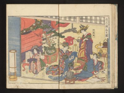 Preparativos para as festividades de Kitagawa Utamaro