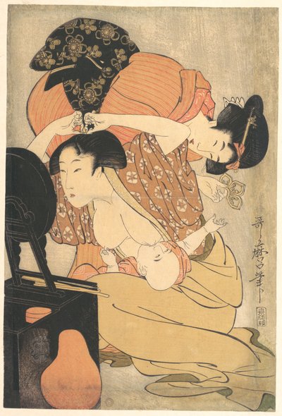 Mulher e criança de Kitagawa Utamaro