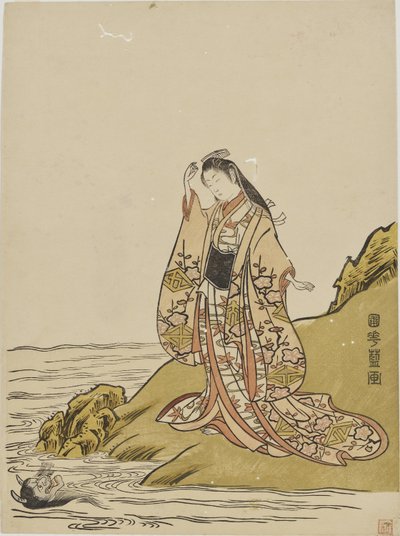 Observação de folhas de ácer de Kitao Shigemasa