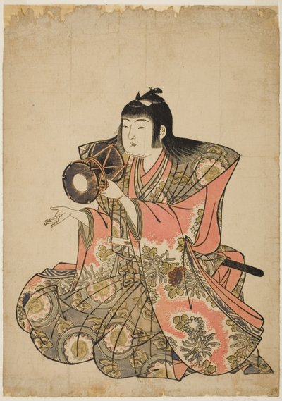 The Hand-Drum Player, de uma série sem título de cinco músicos de Kitao Shigemasa