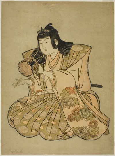The Hand-Drum Player, de uma série sem título de cinco músicos de Kitao Shigemasa