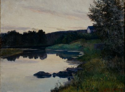 Noite de Verão (óleo sobre tela) de Kitty Lange Kielland