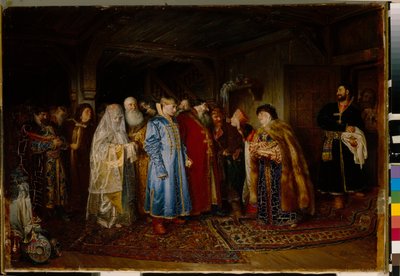 Mariage Boyard (boiard, boiar) au 16eme siecle, la mariee est coiffee d